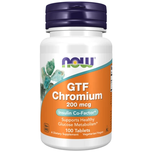 NOW - GTF Chromium 200 mcg - 100 tabletek
